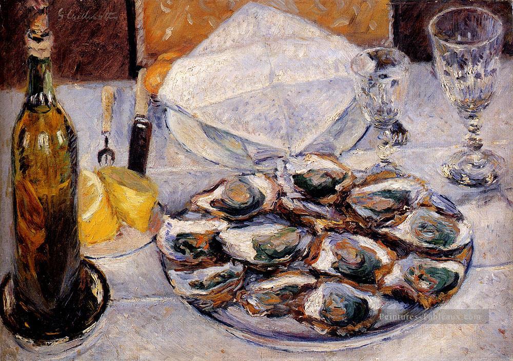 Nature morte Oysters Impressionnistes Gustave Caillebotte Peintures à l'huile